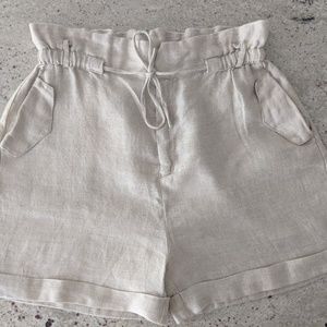 Linen tie shorts